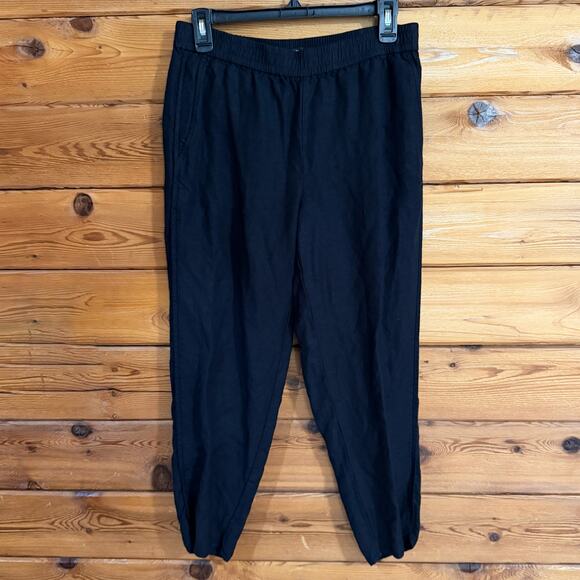 Madewell linen blend Black Drawstring Jogger Pants Size Small - Picture 1 of 7